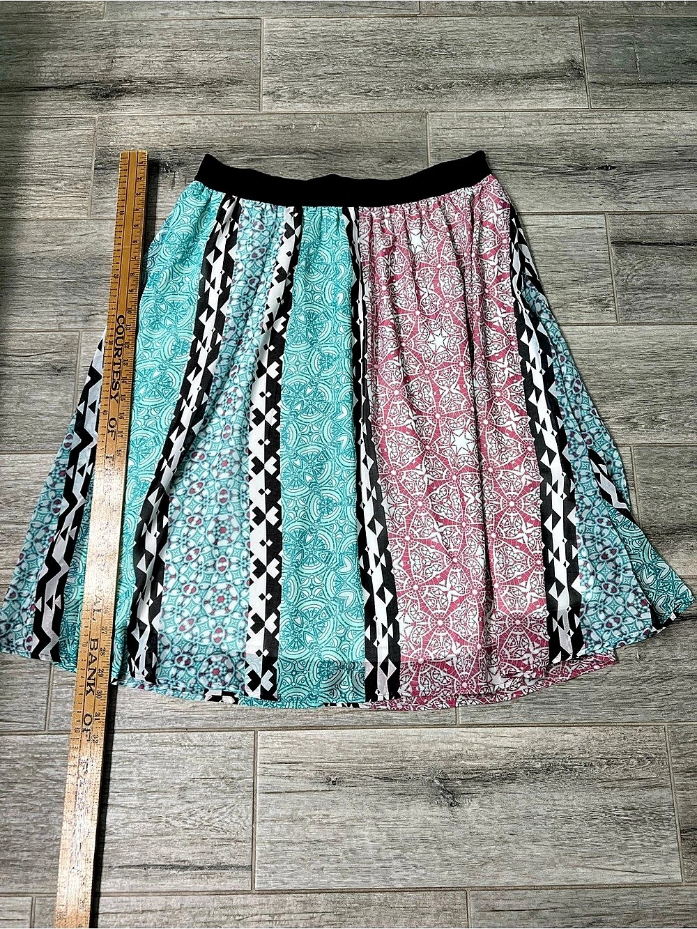 Lane Bryant Geometric A-Line Skirt Blue & Pink Size 18/20